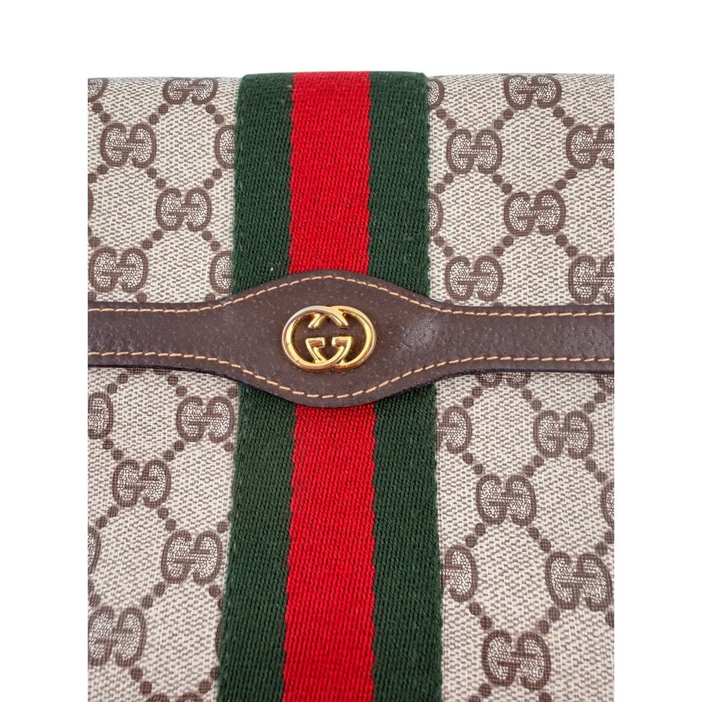 GUCCI Vintage GG Canvas Web Sherry Line Handbag Beige Red - Picture 8 of 13